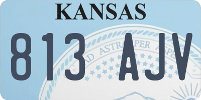 KS license plate 813AJV
