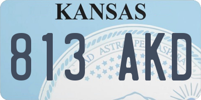 KS license plate 813AKD