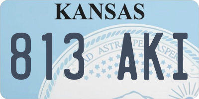 KS license plate 813AKI