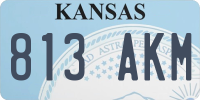 KS license plate 813AKM