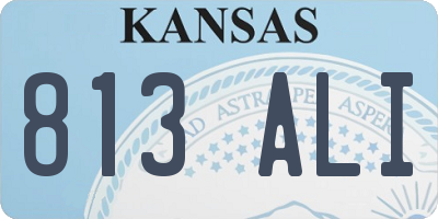 KS license plate 813ALI