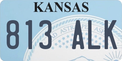 KS license plate 813ALK