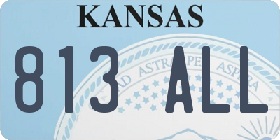 KS license plate 813ALL