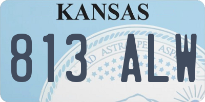KS license plate 813ALW