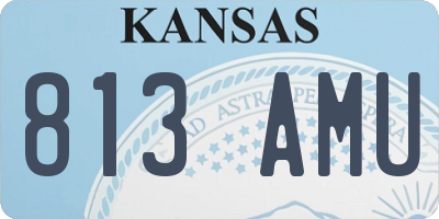 KS license plate 813AMU