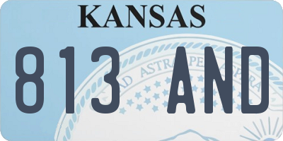KS license plate 813AND