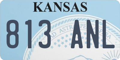 KS license plate 813ANL