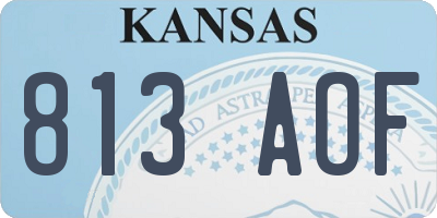 KS license plate 813AOF
