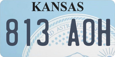 KS license plate 813AOH