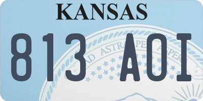 KS license plate 813AOI