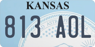 KS license plate 813AOL