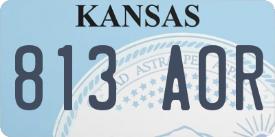KS license plate 813AOR