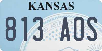 KS license plate 813AOS