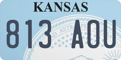 KS license plate 813AOU