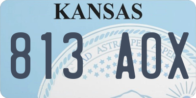 KS license plate 813AOX