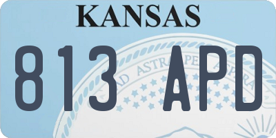 KS license plate 813APD