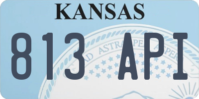 KS license plate 813API
