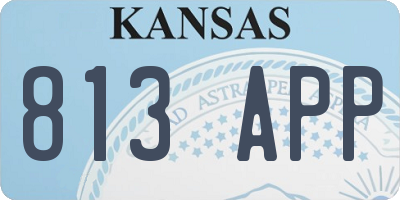 KS license plate 813APP