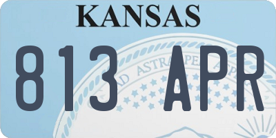KS license plate 813APR