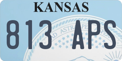 KS license plate 813APS