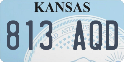 KS license plate 813AQD