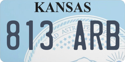 KS license plate 813ARB