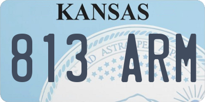 KS license plate 813ARM