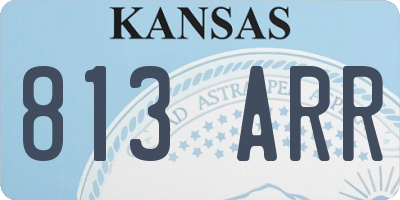 KS license plate 813ARR