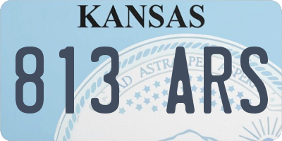KS license plate 813ARS