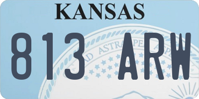 KS license plate 813ARW