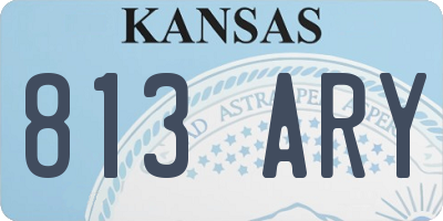 KS license plate 813ARY