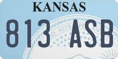 KS license plate 813ASB
