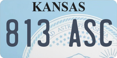 KS license plate 813ASC