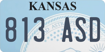 KS license plate 813ASD