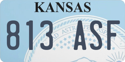 KS license plate 813ASF