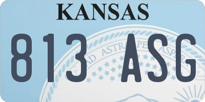 KS license plate 813ASG