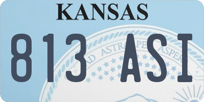 KS license plate 813ASI