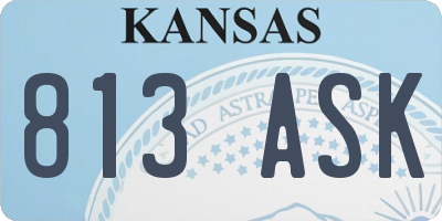 KS license plate 813ASK