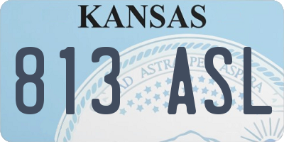 KS license plate 813ASL