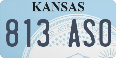 KS license plate 813ASO