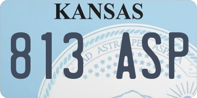 KS license plate 813ASP