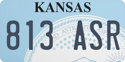 KS license plate 813ASR