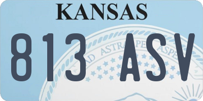 KS license plate 813ASV