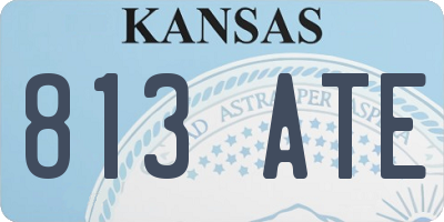 KS license plate 813ATE