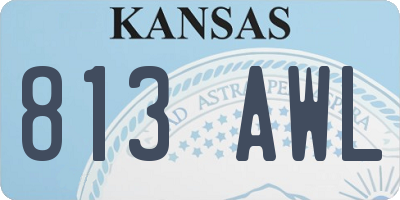 KS license plate 813AWL