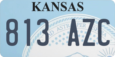 KS license plate 813AZC