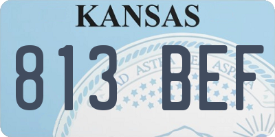 KS license plate 813BEF