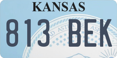 KS license plate 813BEK