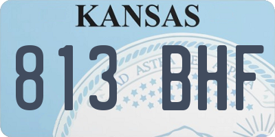 KS license plate 813BHF
