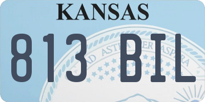KS license plate 813BIL